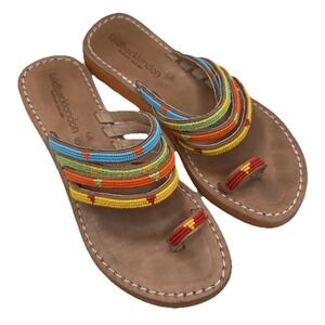 Laidback London Multicolor Beaded Leather Sandal